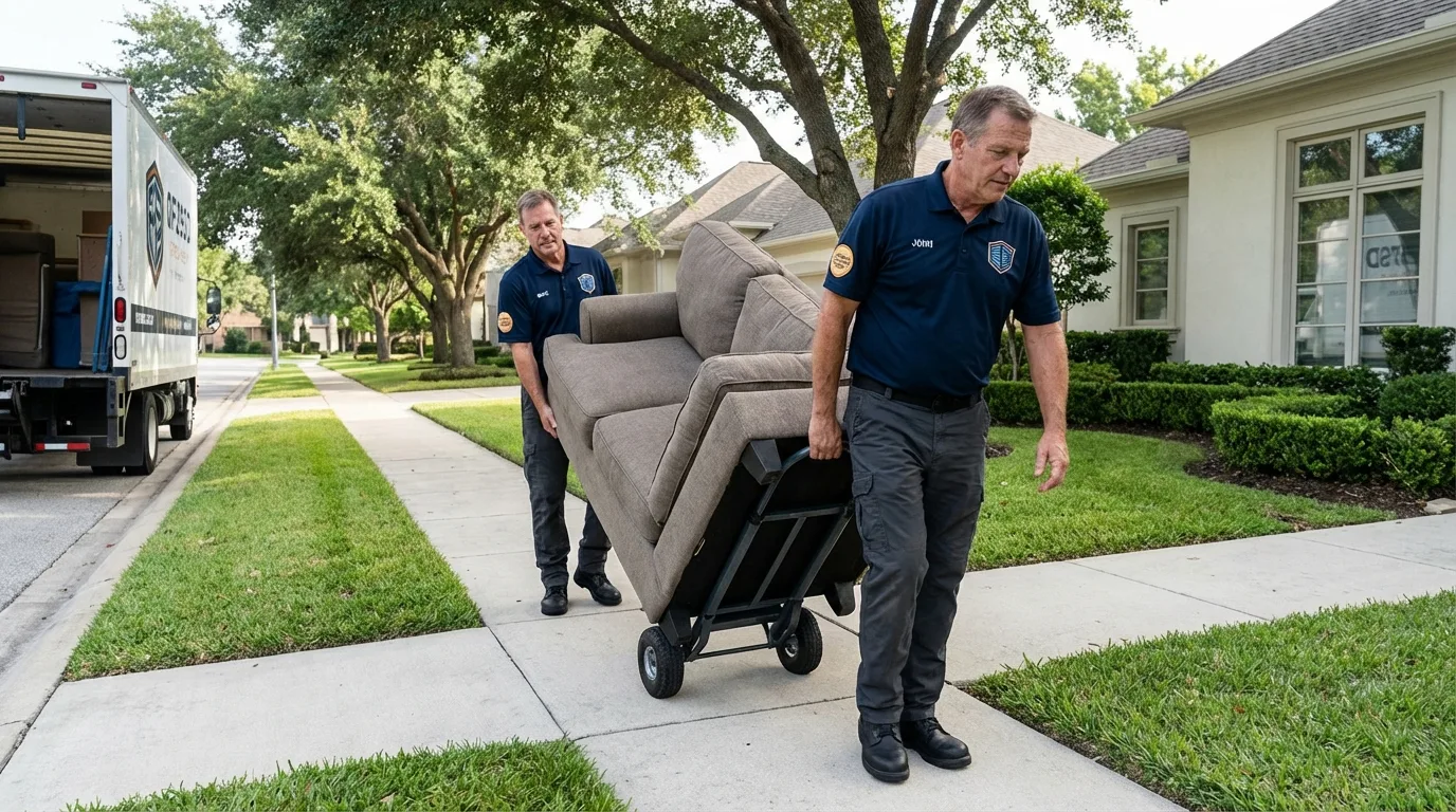 Local residential moving crew loading furniture in Santa Paula, CA